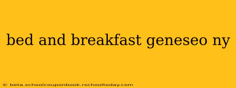 bed and breakfast geneseo ny