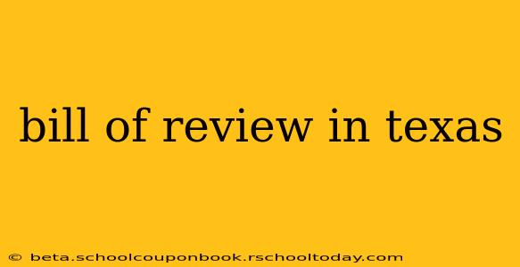 bill of review in texas