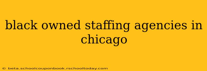 black owned staffing agencies in chicago