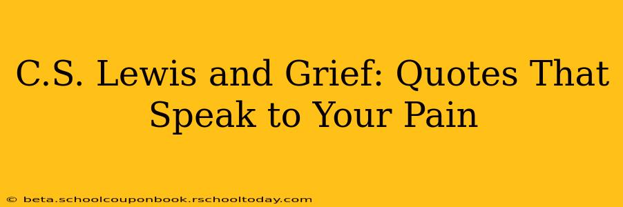 C.S. Lewis and Grief: Quotes That Speak to Your Pain
