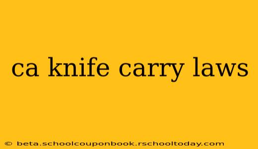 ca knife carry laws