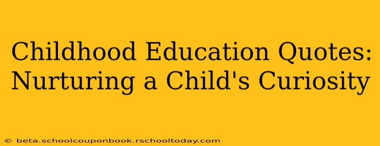 Childhood Education Quotes: Nurturing a Child's Curiosity