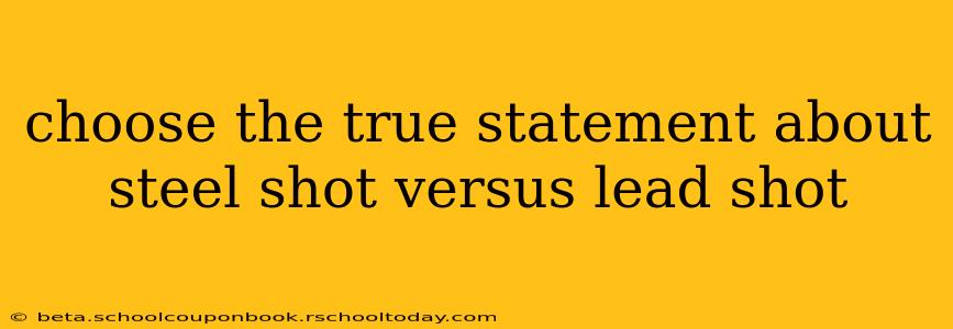 choose the true statement about steel shot versus lead shot