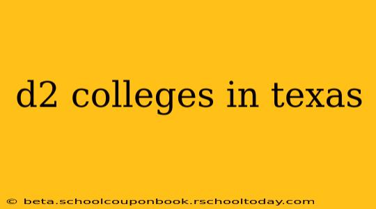 d2 colleges in texas