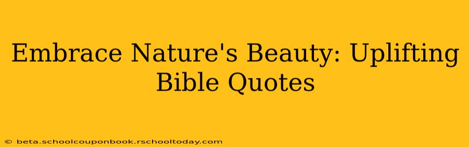 Embrace Nature's Beauty: Uplifting Bible Quotes