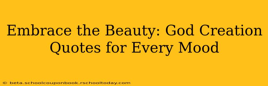 Embrace the Beauty: God Creation Quotes for Every Mood