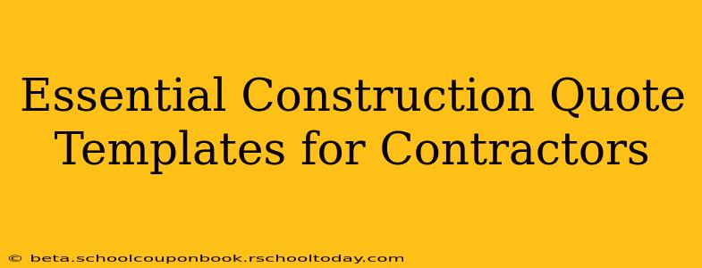 Essential Construction Quote Templates for Contractors