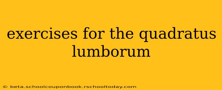 exercises for the quadratus lumborum