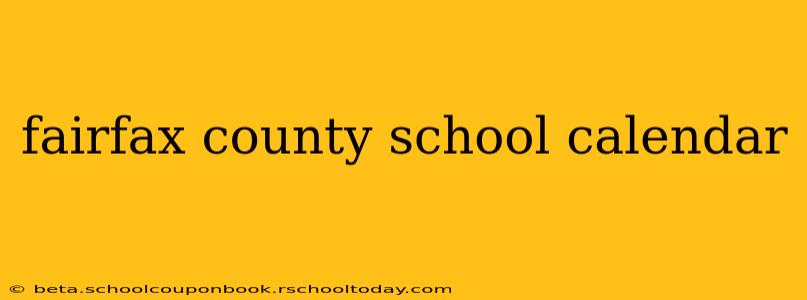fairfax county school calendar