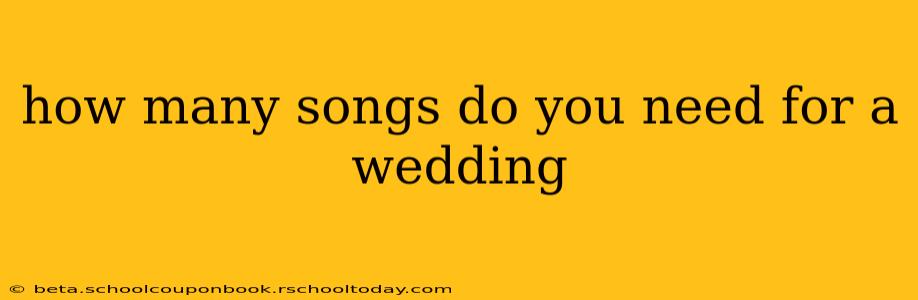 how many songs do you need for a wedding