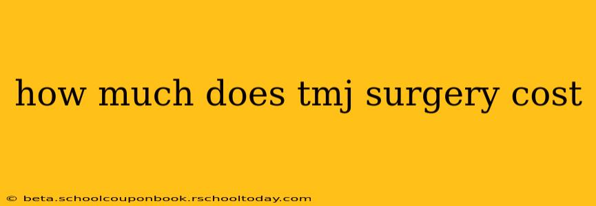 how much does tmj surgery cost