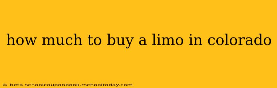 how much to buy a limo in colorado