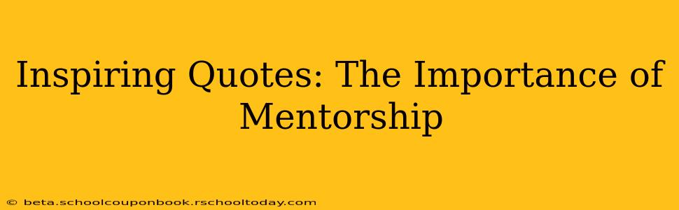 Inspiring Quotes: The Importance of Mentorship