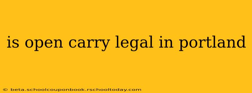 is open carry legal in portland