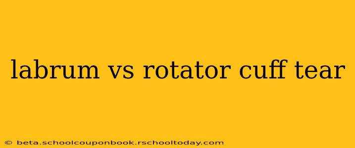 labrum vs rotator cuff tear