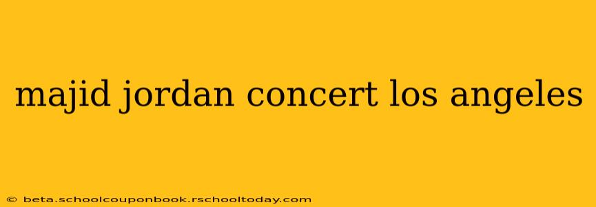 majid jordan concert los angeles