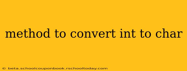 method to convert int to char