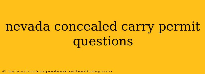nevada concealed carry permit questions