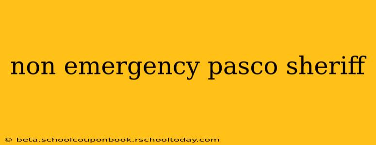 non emergency pasco sheriff
