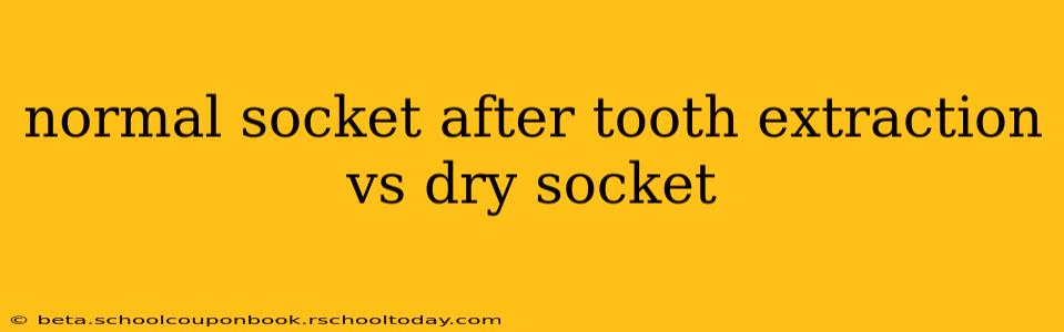 normal socket after tooth extraction vs dry socket