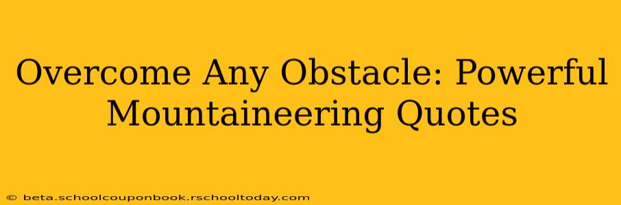 Overcome Any Obstacle: Powerful Mountaineering Quotes