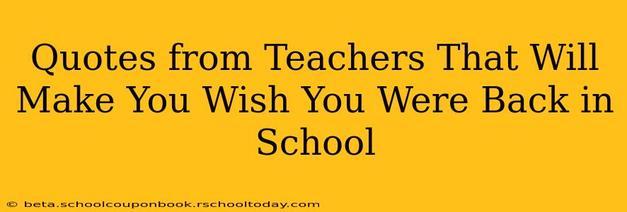 Quotes from Teachers That Will Make You Wish You Were Back in School