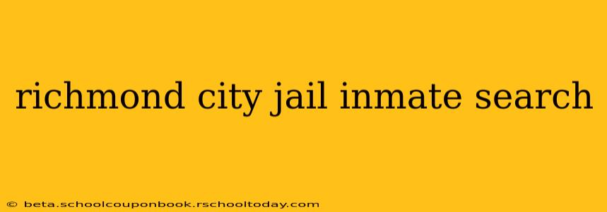 richmond city jail inmate search