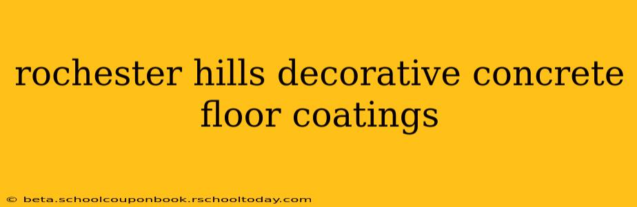 rochester hills decorative concrete floor coatings