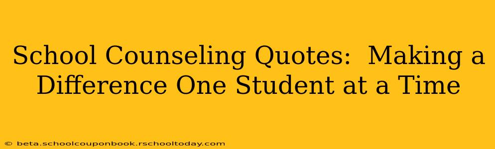 School Counseling Quotes:  Making a Difference One Student at a Time