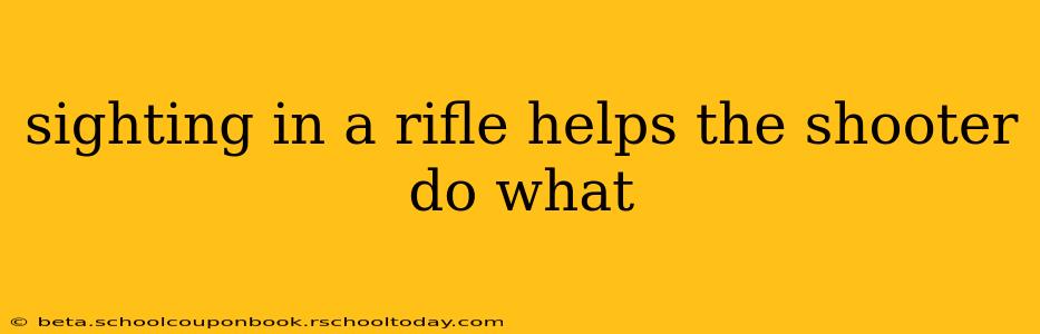sighting in a rifle helps the shooter do what