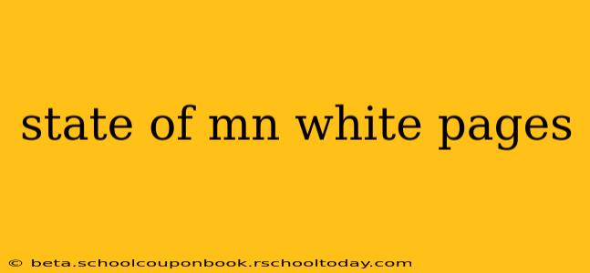 state of mn white pages