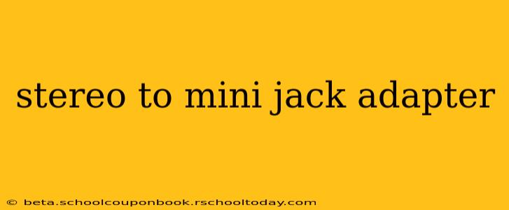stereo to mini jack adapter