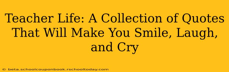 Teacher Life: A Collection of Quotes That Will Make You Smile, Laugh, and Cry