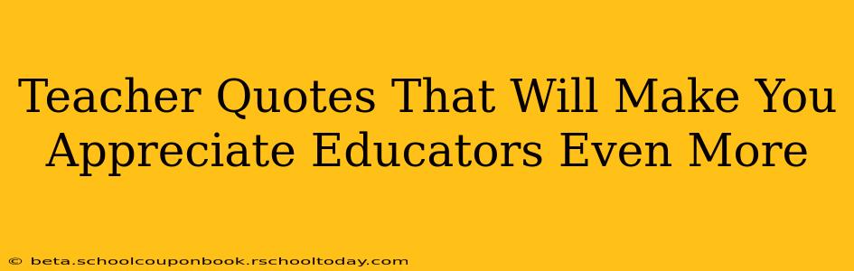 Teacher Quotes That Will Make You Appreciate Educators Even More
