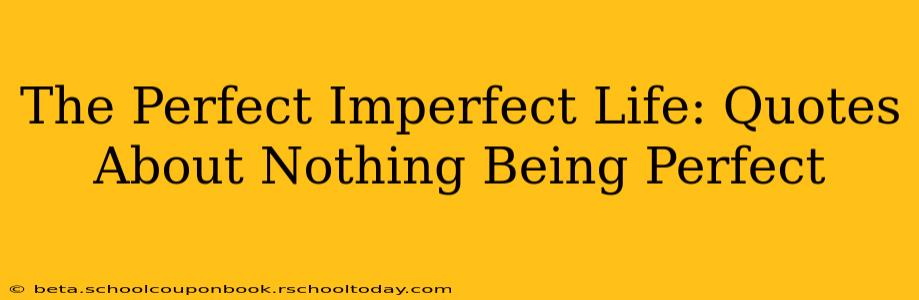 The Perfect Imperfect Life: Quotes About Nothing Being Perfect