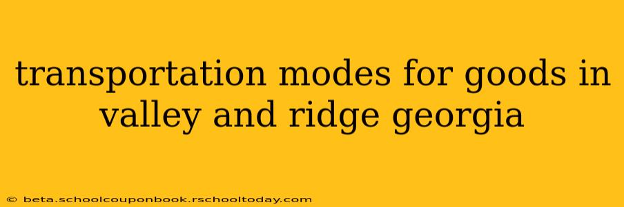 transportation modes for goods in valley and ridge georgia