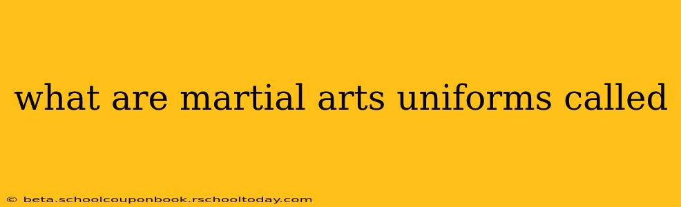 what are martial arts uniforms called