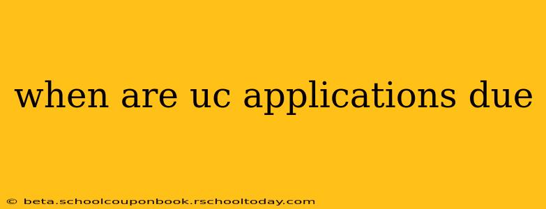 when are uc applications due